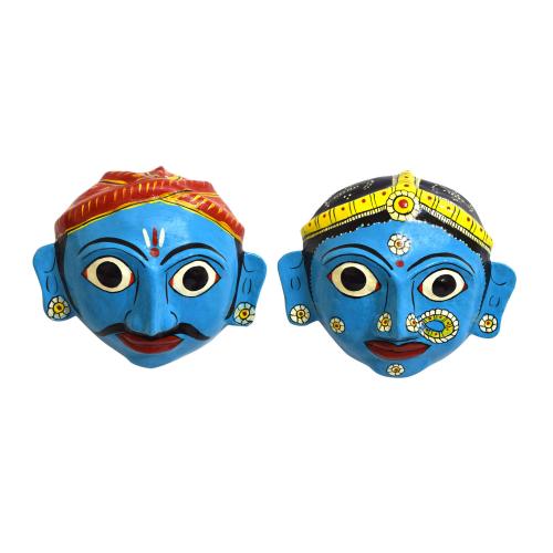 HANDCRAFTED COUPLE CHERIYAL PAINTING MASK
