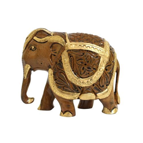 WOODEN PAINTED ELEPHANT FOR HOME DECOR