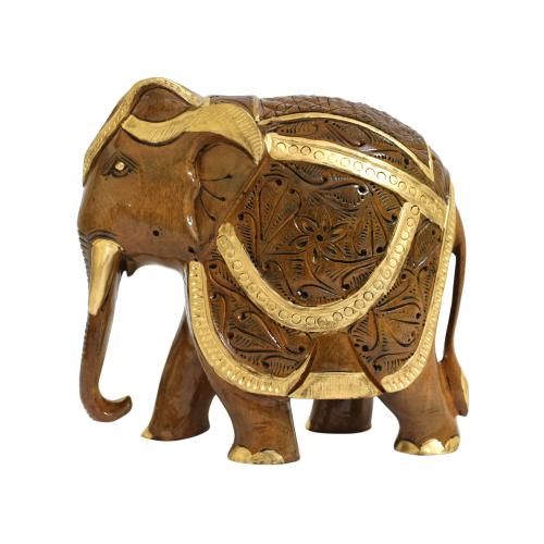 WOODEN PAINTED ELEPHANT FOR HOME DECOR