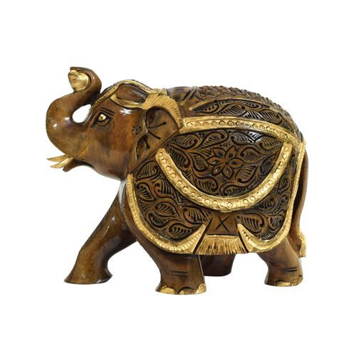 WOODEN PAINTED ELEPHANT FOR HOME DECOR