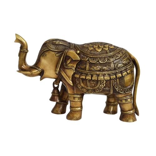BRASS ELEPHANT WITH ANTIQUE FINISH