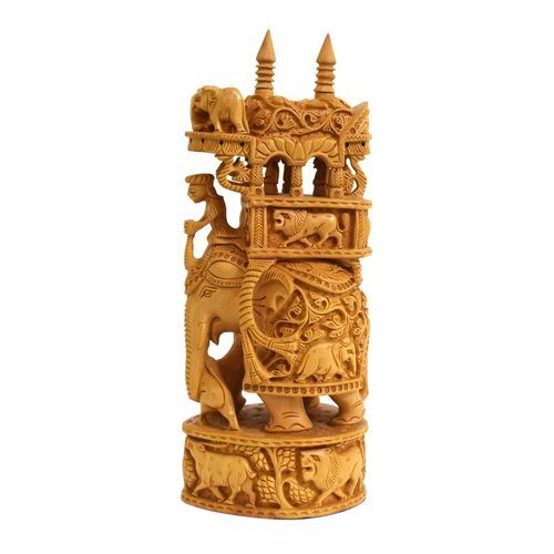 WOODEN AMBARI ELEPHANT FOR HOME DECOR
