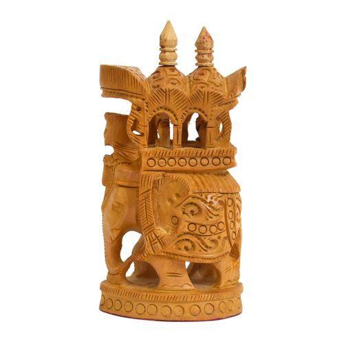WOODEN AMBARI ELEPHANT FOR HOME DECOR