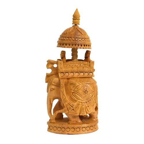WOODEN AMBARI ELEPHANT FOR HOME DECOR