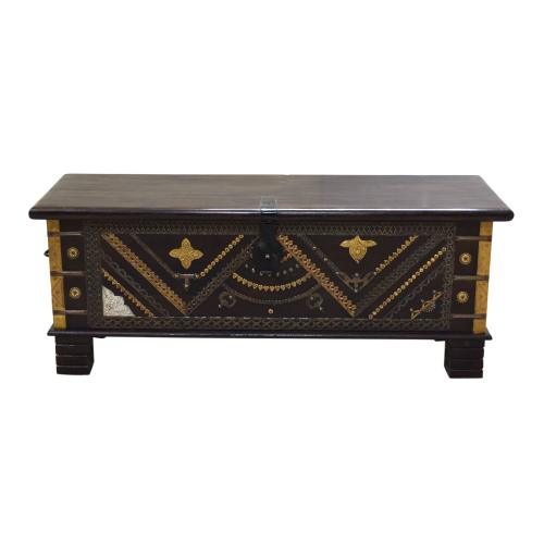 WOODEN PITARA BOX WITH BRASS AND IRON FITTED