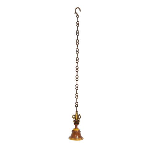 BRASS GANESHA IDOL BELL HANGING WITH ANTIQUE FINISH