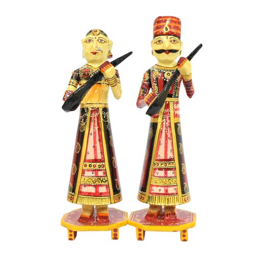 HANDMADE WOODEN MUSICIAN COUPLE TOY