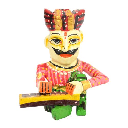 WOODEN HAND PAINTED MUSICIAN