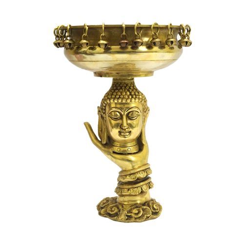 BRASS URLI WITH BUDDHA HEAD