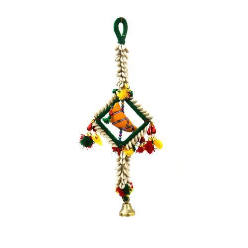 HAND MADE HOME DECOR COWRIE PARROT WALL HANGING