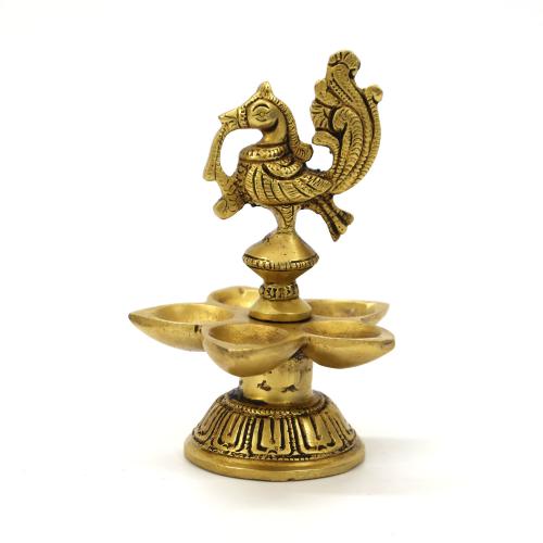BRASS OIL DEEPA WITH ANNAPAKSHI