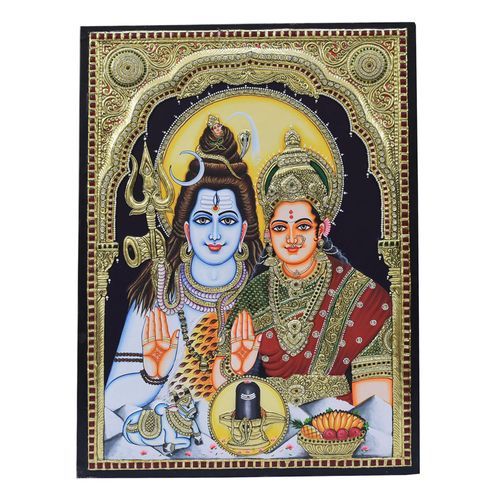 TANJORE PAINTING SHIVA PARVATHY