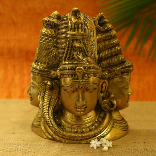 BRASS SHIVA WITH PARVATHY FACE