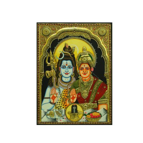 TANJORE PAINTING SHIVA PARVATHY