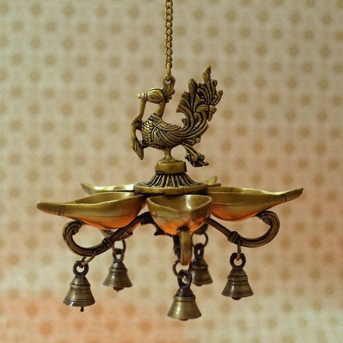 BRASS PEACOCK WALL HANGING OIL DEEPA