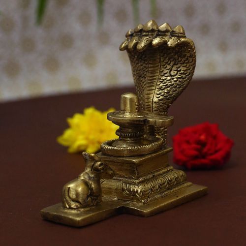 BRASS SHIVA LINGAM IDOL WITH NANDI