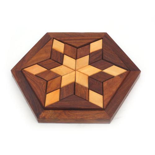 WOODEN STAR JIGSAW PUZZLE GAME BOARD