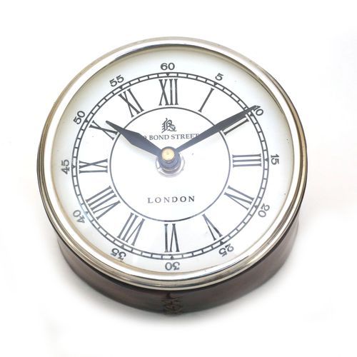 LEATHER TABLE CLOCK