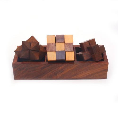 WOODEN  PUZZLES GAME  THREE IN ONE