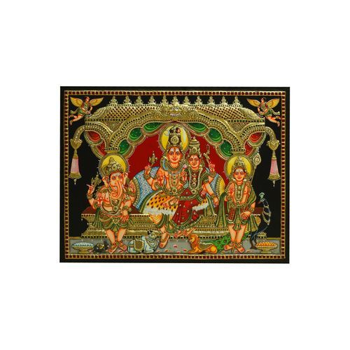 TANJORE PAINTING SHIVA FAMILY