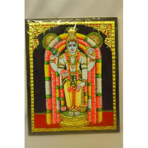 22ct Gold Handmade Lord Vishnu Guruvayurappan Tanjore Painting