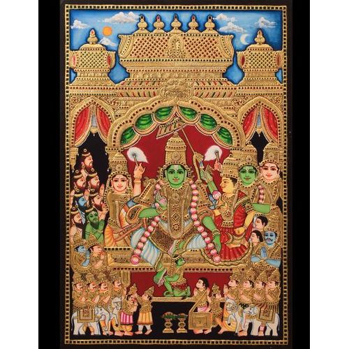 TANJORE PAINTING RAMAR PATTABHISHEKA