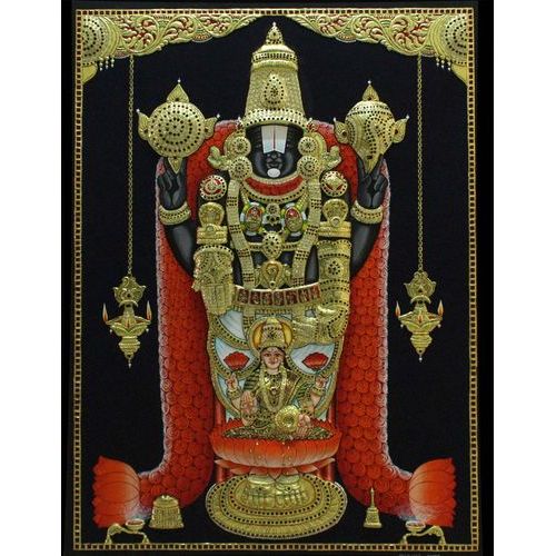 TANJORE PAINTING BALAJI PAADA LAKSHMI