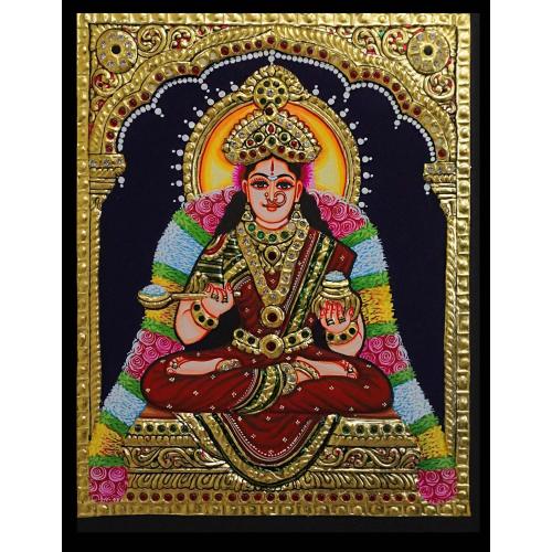 22ct Gold Handmade Goddess Annapoorneshwari Tanjore Painting