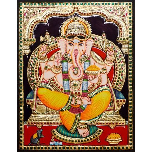 TANJORE PAINTING MANTAP GANESHA