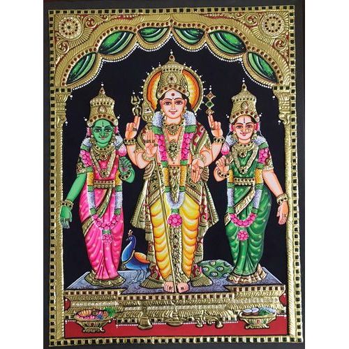 TANJORE PAINTING MURUGAN VALLI DEVAYANI