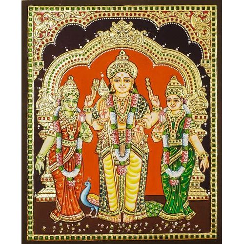 TANJORE PAINTING MURUGAN VALLI DEVAYANI