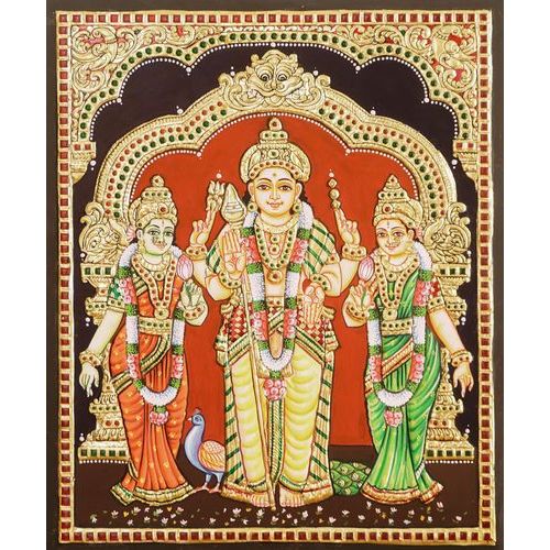 TANJORE PAINTING MURUGAN VALLI DEVANI