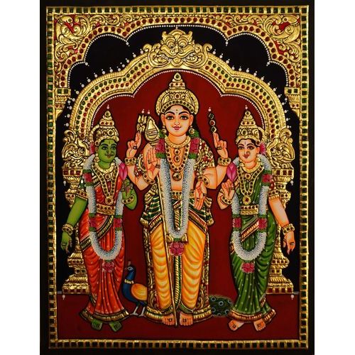 TANJORE PAINTING MURUGAN VALLI DEVANI
