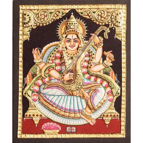 TANJORE PAINTING SARASWATHI