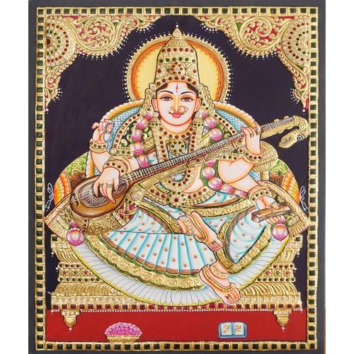 TANJORE PAINTING  SARASWATHI