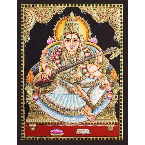 TANJORE PAINTING  SARASWATHI