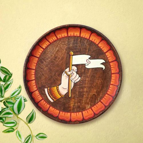 ATHI LAKSHMI HAND PAINTED WALL HANGING WOODEN PLATE