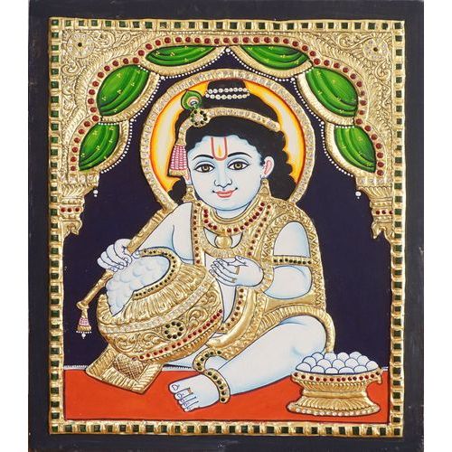 TANJORE PAINTING BUTTER KRISHNA